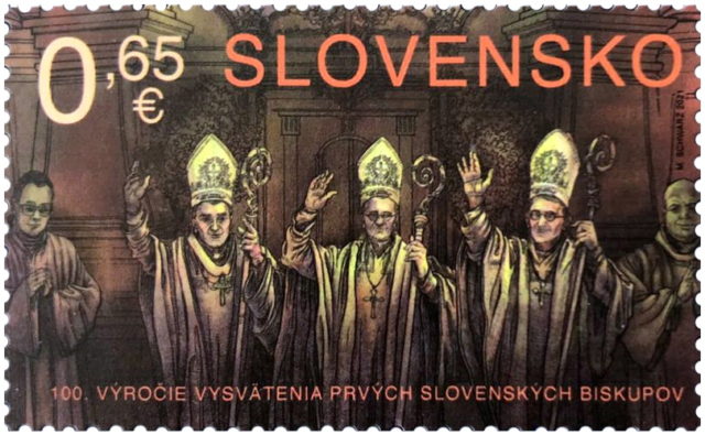 znamka_100_rokov_vysviacky_slov_biskupov